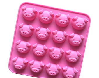 Pig Face Silicone Chocolate Wax Melt Soap Jelly Ice Mould Baking Baking UK seller