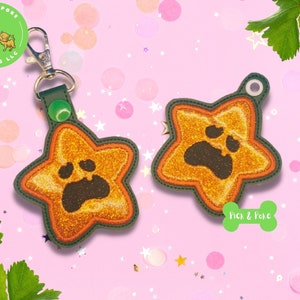 ITH Key Fob Applique Star Pumpkin Jack-o-Lantern Snap Tab and Eyelet In the Hoop Embroidery Design / Key Chain / Gift Tag / Digital DOWNLOAD