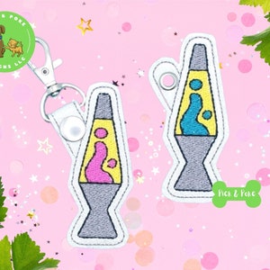 ITH Key Fob Hippie Lava Lamp Key Fob 60s 70s Snap Tab and Eyelet In the Hoop Embroidery Design / Key Chain / Gift Tag / Digital DOWNLOAD
