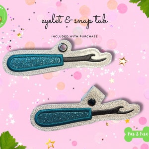 In the Hoop Embroidery Project Applique Seam Ripper / Snap Tab and Eyelet Key Fob / Gift Tag / Digital File / Instant DOWNLOAD / ITH