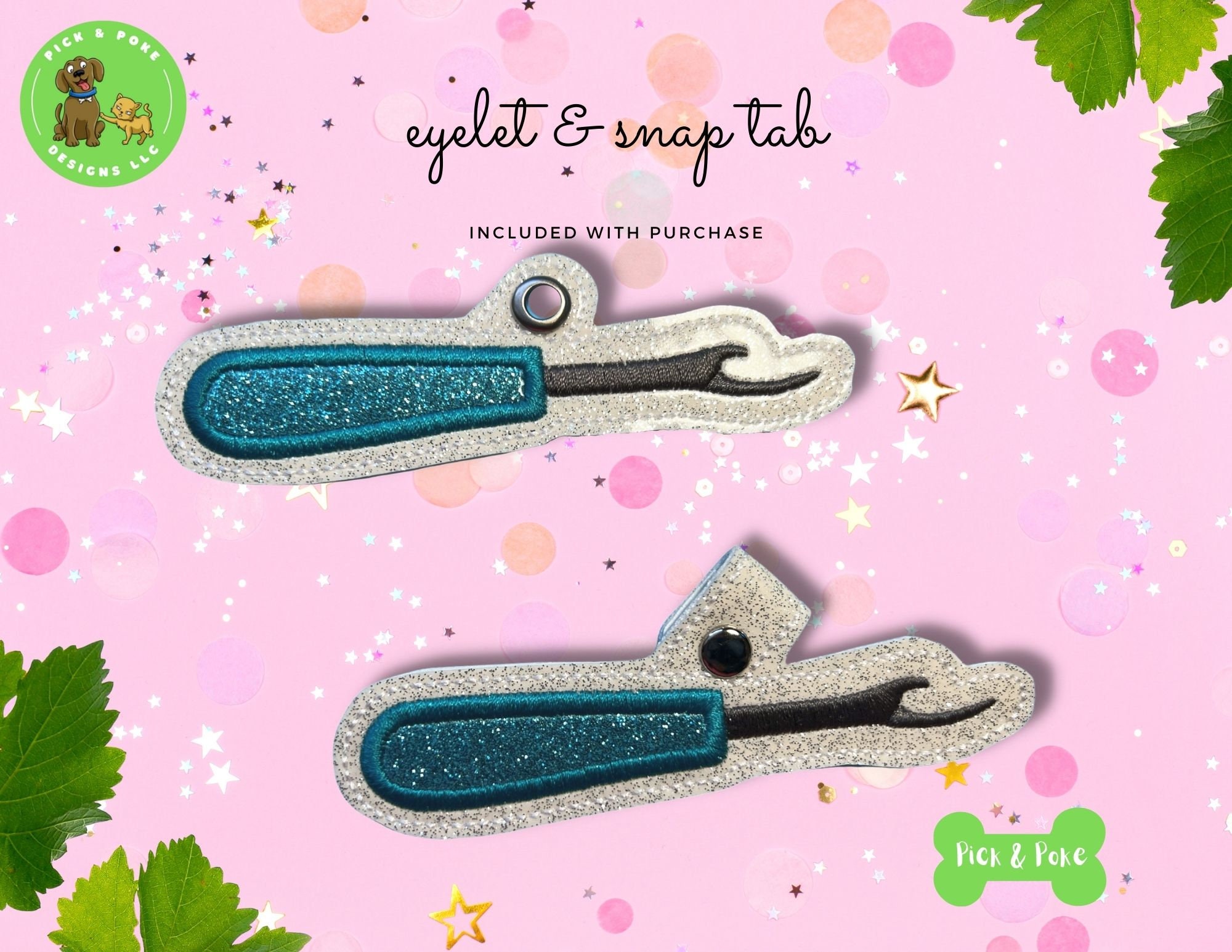 In the Hoop Embroidery Project Applique Seam Ripper / Snap Tab Etsy