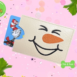 En el proyecto de bordado de aro Smiling Snowman Gift Card Holder Wallet / Archivo digital / DESCARGA INSTANTÁNEA / Diseño ITH