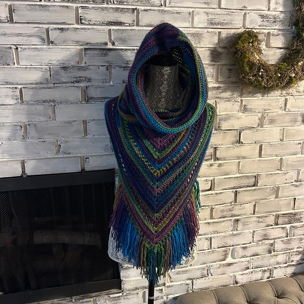 Wild oleander hooded scarf