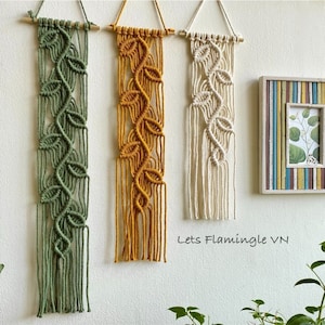 Muurhanger smal macraméblad: boho kinderkamerdecoratie