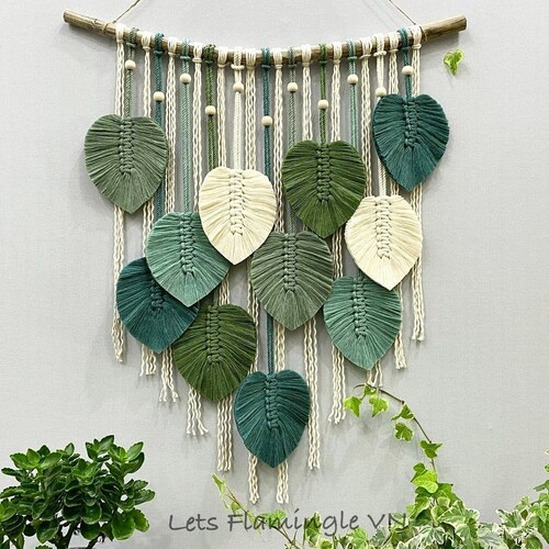 Falling Leaves Macrame Wall Hanging Nursery Wall Hanging Etsy