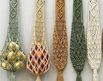 Handmade Macrame Hanging Fruit Basket: Boho Kitchen Decor