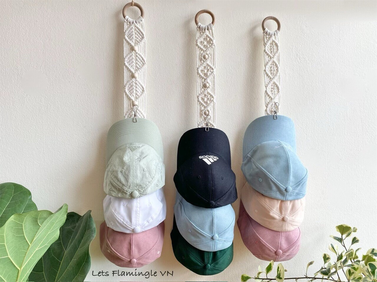 Porta cappelli in macramè: porta cappelli in stile bohémien, espositore da parete - Italia