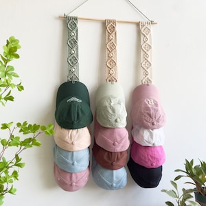 Macrame Cap Rack: Boho Baseball Hat Holder, Wall Display