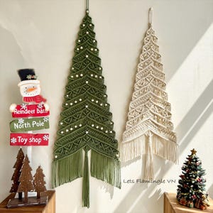 Large Macrame Christmas Tree Wall Hanging, Boho Xmas Decor, Oversized Holiday Hanging