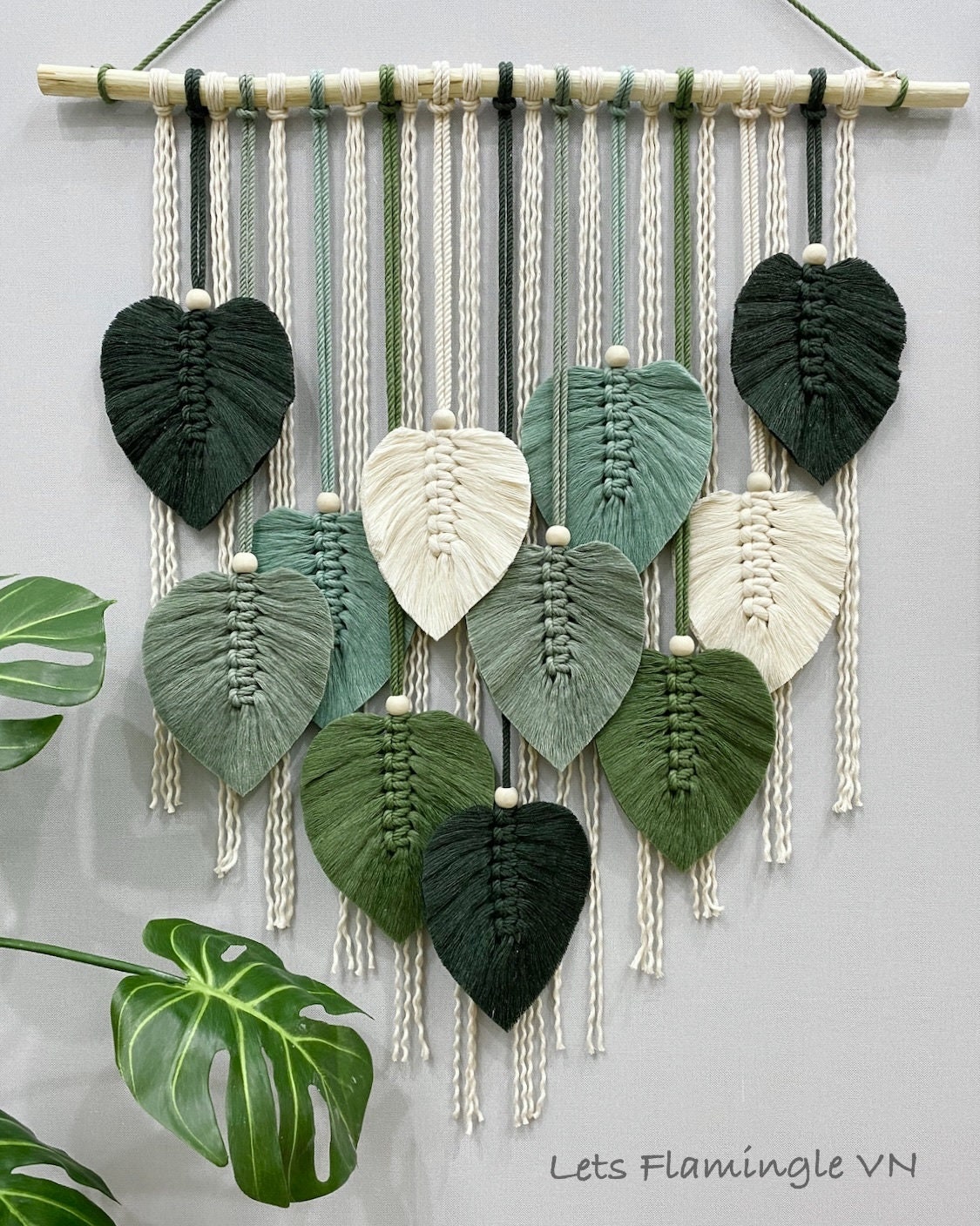 Green Leaves Macrame Wall Hanging Nursery Wall Hanging Etsy