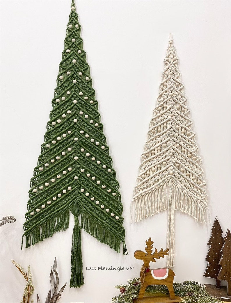 Macrame Christmas Tree Wall Hanging, Boho Xmas Tree, Christmas Ornaments, Christmas Gifts, Christmas Tree Décor, Xmas Décor, Winter Décor image 5
