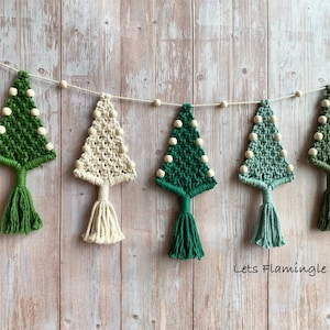 Macrame Christmas Tree Wall Hanging, Boho Christmas Tree Garland ...