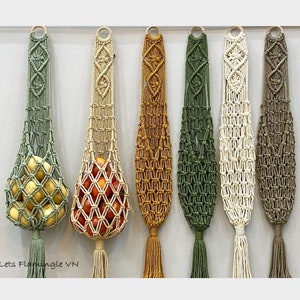 Handmade Macrame Hanging Fruit Basket: Boho Kitchen Decor