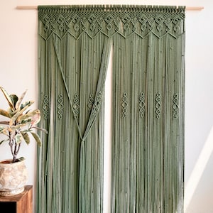 Cotton Macrame Door Curtain, Boho Woven Tapestry Wall Hanging, Room Divider