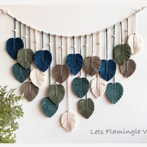 Custom Macrame Leaves Garland: Boho Nursery Wall Hanging