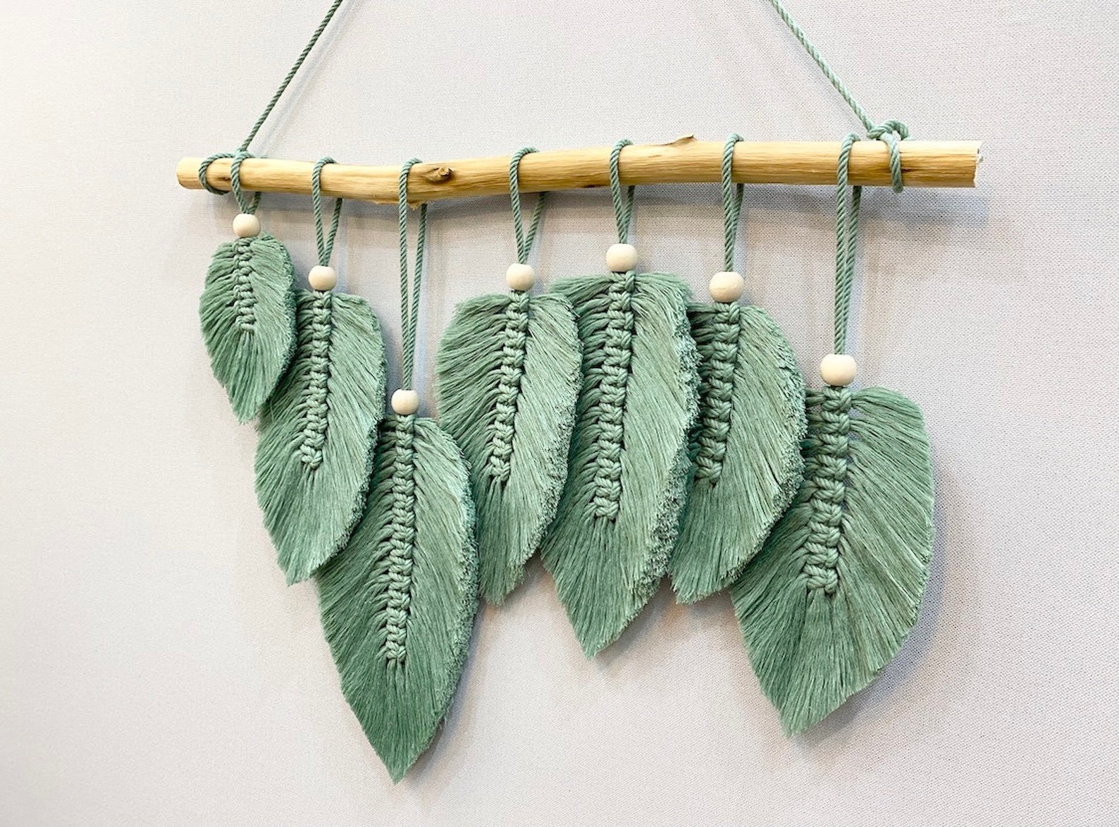 Green Leaves Macrame Wall Hanging Nursery Wall Hanging Etsy