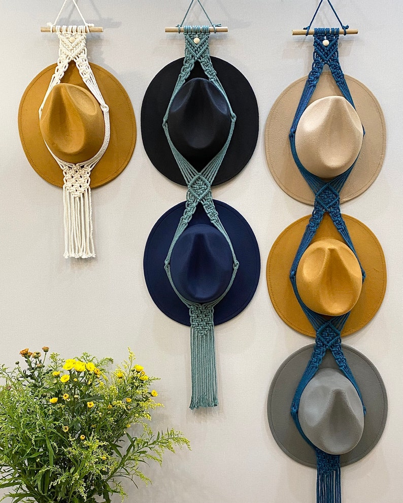 Farmhouse Hat Hanger Macrame Hat Holder Pattern Cowboy Hat Etsy Australia