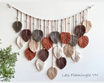 Custom Macrame Leaves Garland: Boho Nursery Wall Hanging