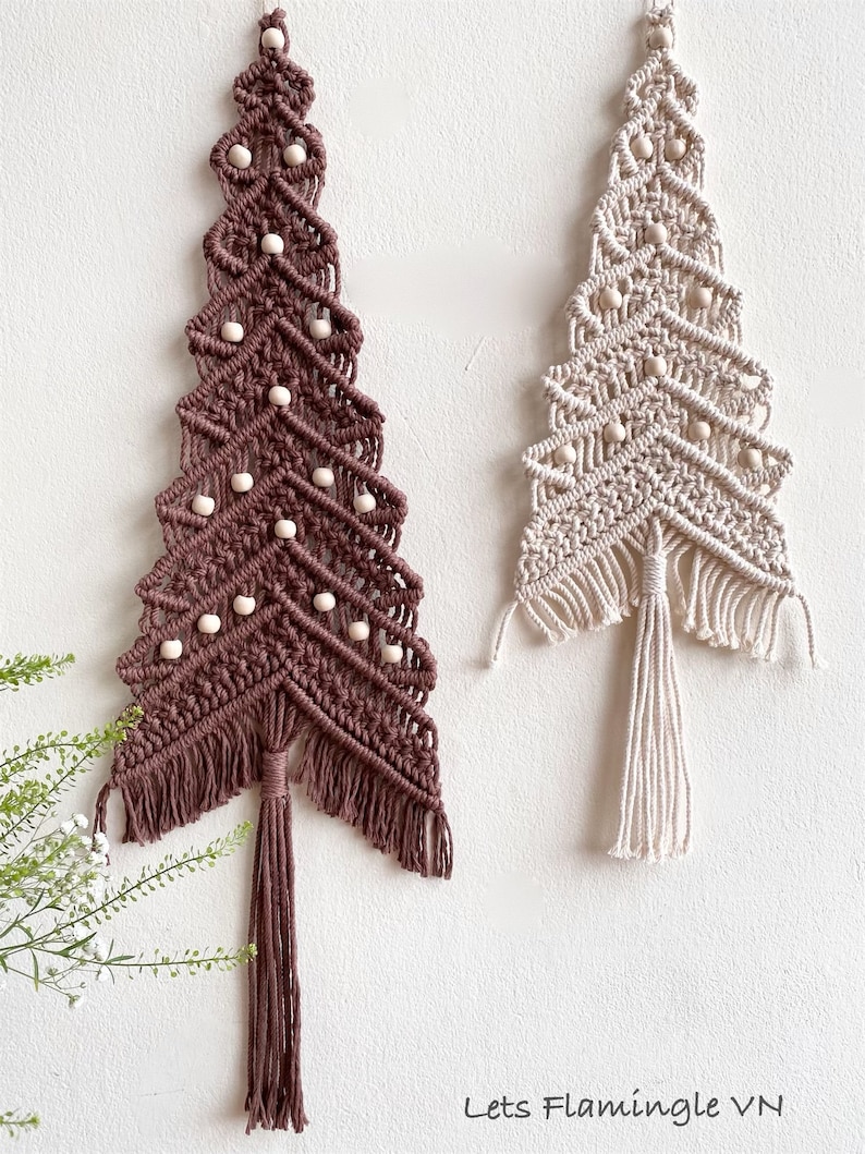 Macrame Christmas Tree Wall Hanging, Boho Xmas Tree, Christmas Ornaments, Christmas Gifts, Christmas Tree Décor, Xmas Décor, Winter Décor image 8