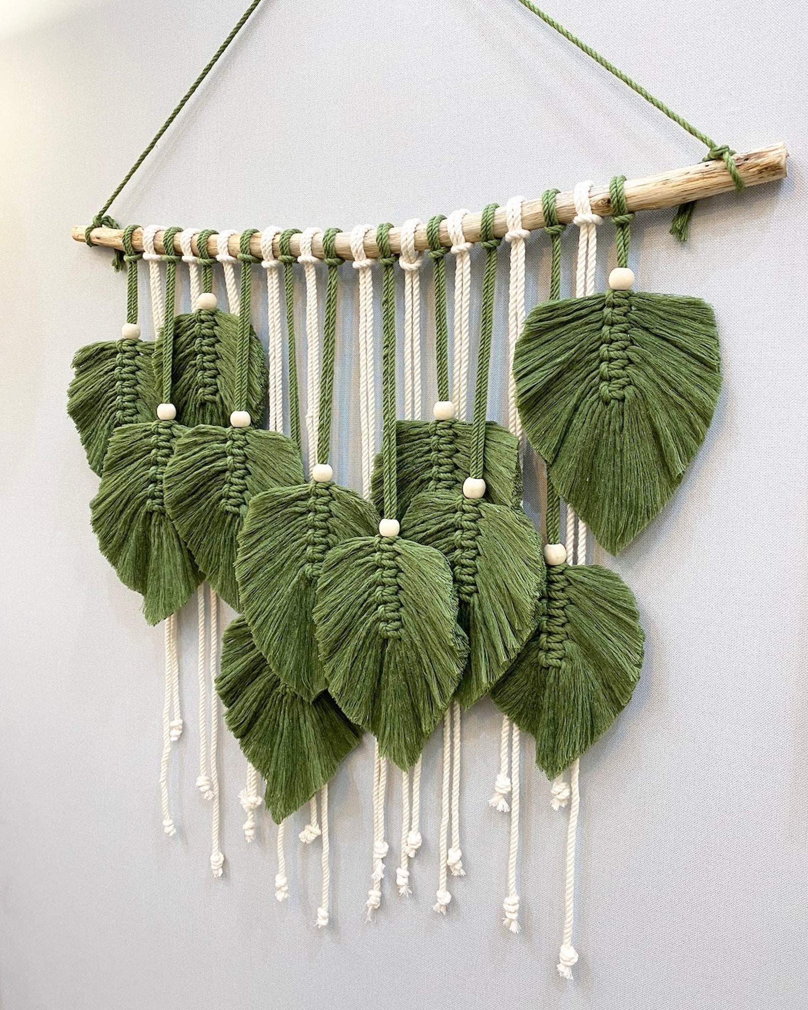 Green Leaves Macrame Wall Hanging Nursery Wall Hanging Etsy