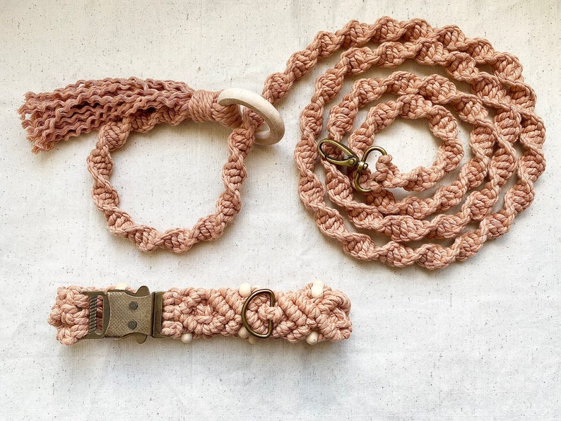 Macrame Dog Leash and Collar Set Handmade Collar Leash for Etsy