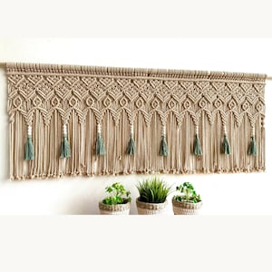 Makramee Fenster Volant: Boho Häkeldecke, Wandbehang, Türvorhang