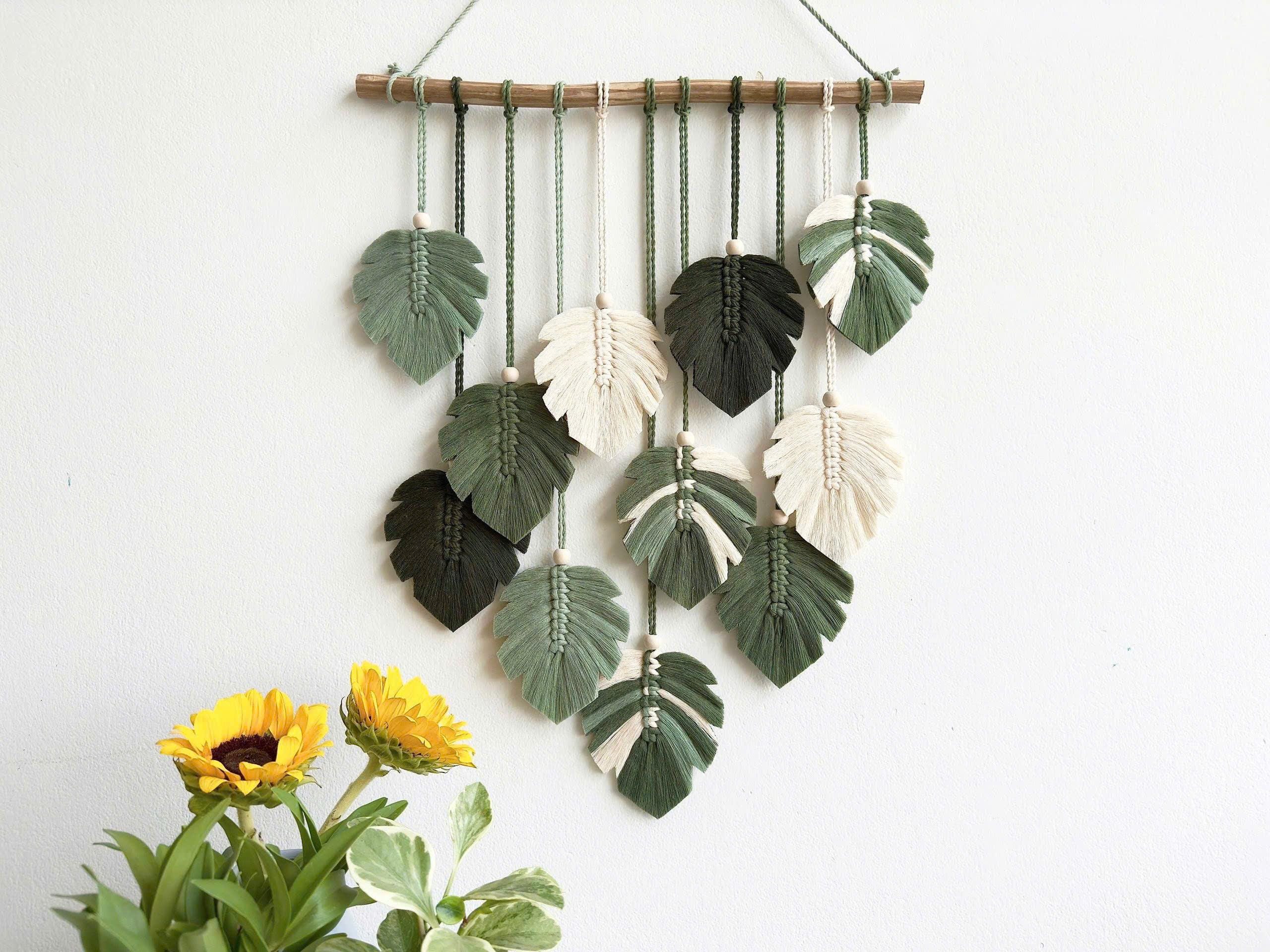 Macrame Monstera Leaf Wall Hanging: Boho Tropical Decor - Etsy