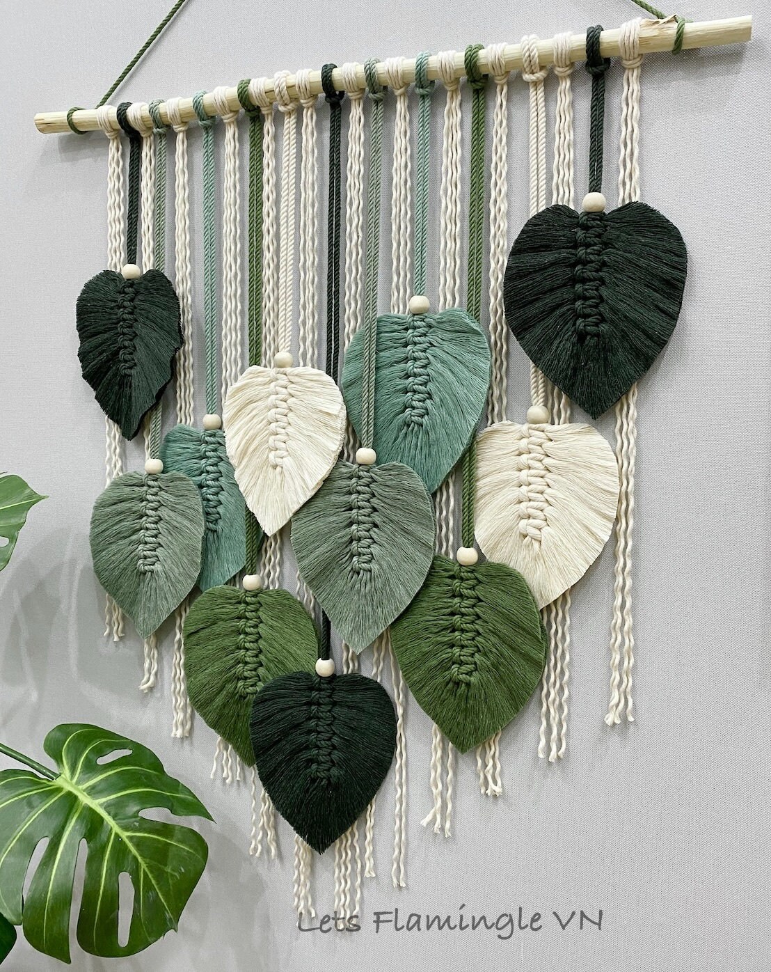Green Leaves Macrame Wall Hanging Nursery Wall Hanging Etsy