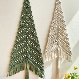 Macrame Christmas Tree Wall Hanging, Boho Xmas Tree, Christmas Ornaments, Christmas Gifts, Christmas Tree Décor, Xmas Décor, Winter Décor image 4