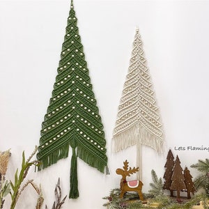 Macrame Christmas Tree Wall Hanging, Boho Xmas Tree, Christmas Ornaments, Christmas Gifts, Christmas Tree Décor, Xmas Décor, Winter Décor image 2