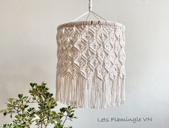 Macrame Lamp Shade Ceiling Lights Cover Boho Macrame Chandelier