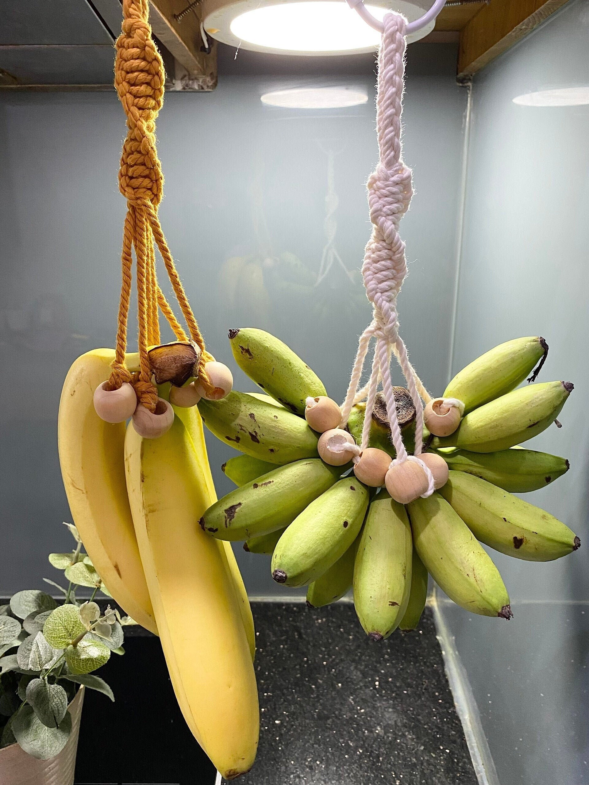 Macrame banana hanger handmade banana hanger with wooden Etsy