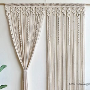 Thick Macrame Door Curtain: Boho Crochet Wall Hanging, Window Treatment