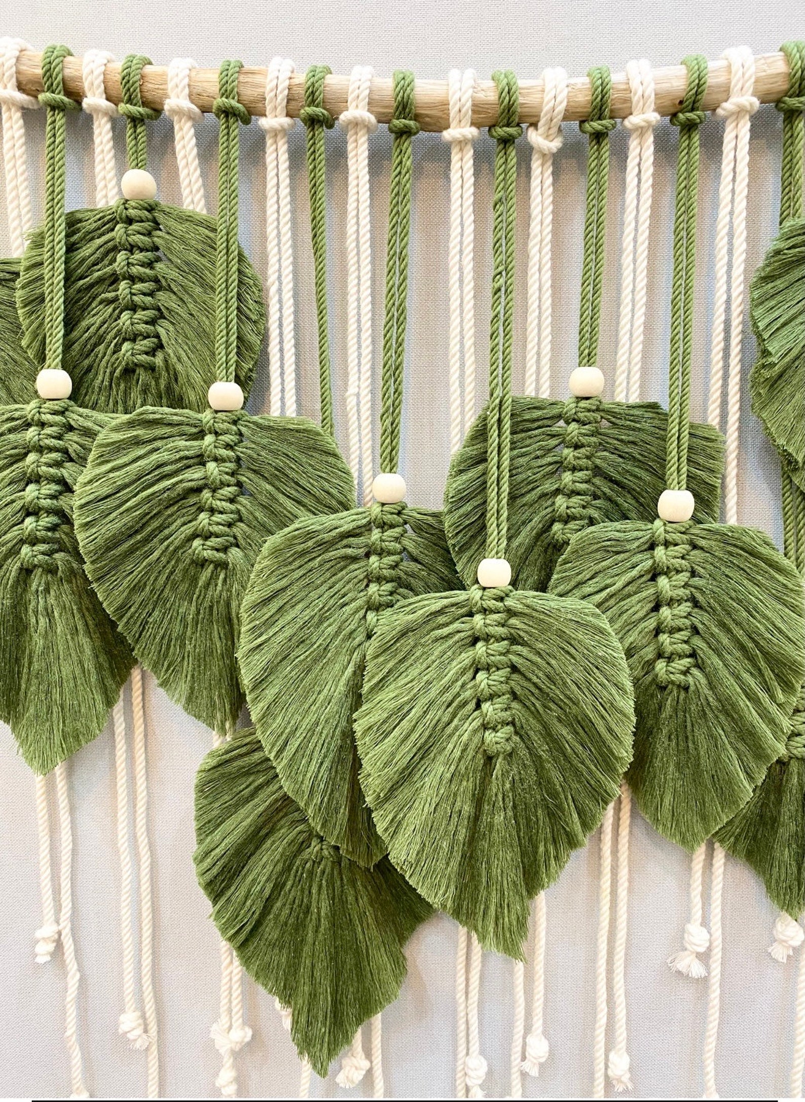 Green Leaves Macrame Wall Hanging Nursery Wall Hanging Etsy