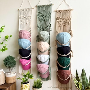 Macrame Cap Holder: Boho Baseball Hat Organizer, Farmhouse Decor
