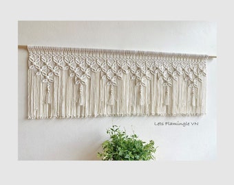 Macrame Leaf Window Curtain, Macrame Valances, Macrame Leaf Wall Hanging, Macrame Window Valance, Boho Window Treatment, Boho Wall Art