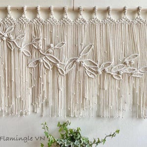 Makramee-Blatt-Fensterblende, Boho-Gardine, Kopfteil-Deko, Wandbehang fürs Kinderzimmer, Türdekoration