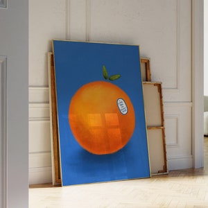 The Orange, Wendy Cope, affiche de poème, art esthétique, art mural tendance, décoration murale, grande oeuvre d'art à imprimer, impression physique