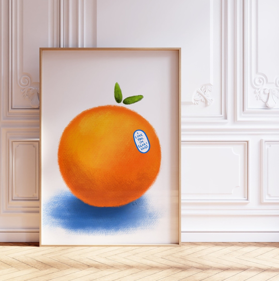 The Orange, Wendy Cope, Poem Poster, Aesthetic Art, Trendy Wall Art