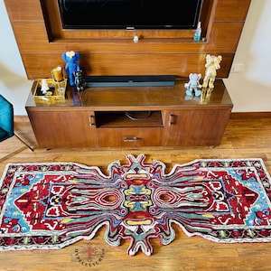 RUNNER PERSIAN MELTING Rug /Handtufted / ChristmasDay Gift/ 3D Melting Carpet/Contemporary Wall Art Carpet/ Runner hallway Carpet/ 70 inches