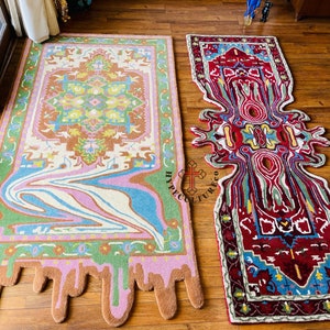 CUSTOM MELTING RUGS / Handtufted/ Note: Before purchasing the melting carpets, kindly get in touch with us to discuss the cost and sizes.