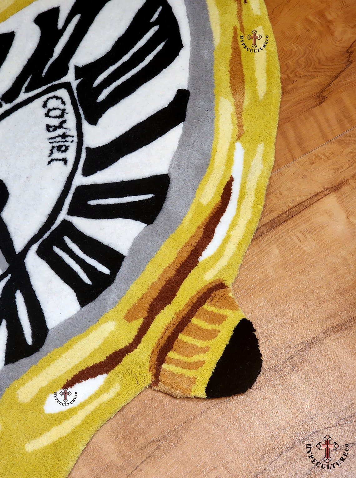 Melting Clock Rug, Yellow Wool Rug, Handmade Wall Hanging - Etsy