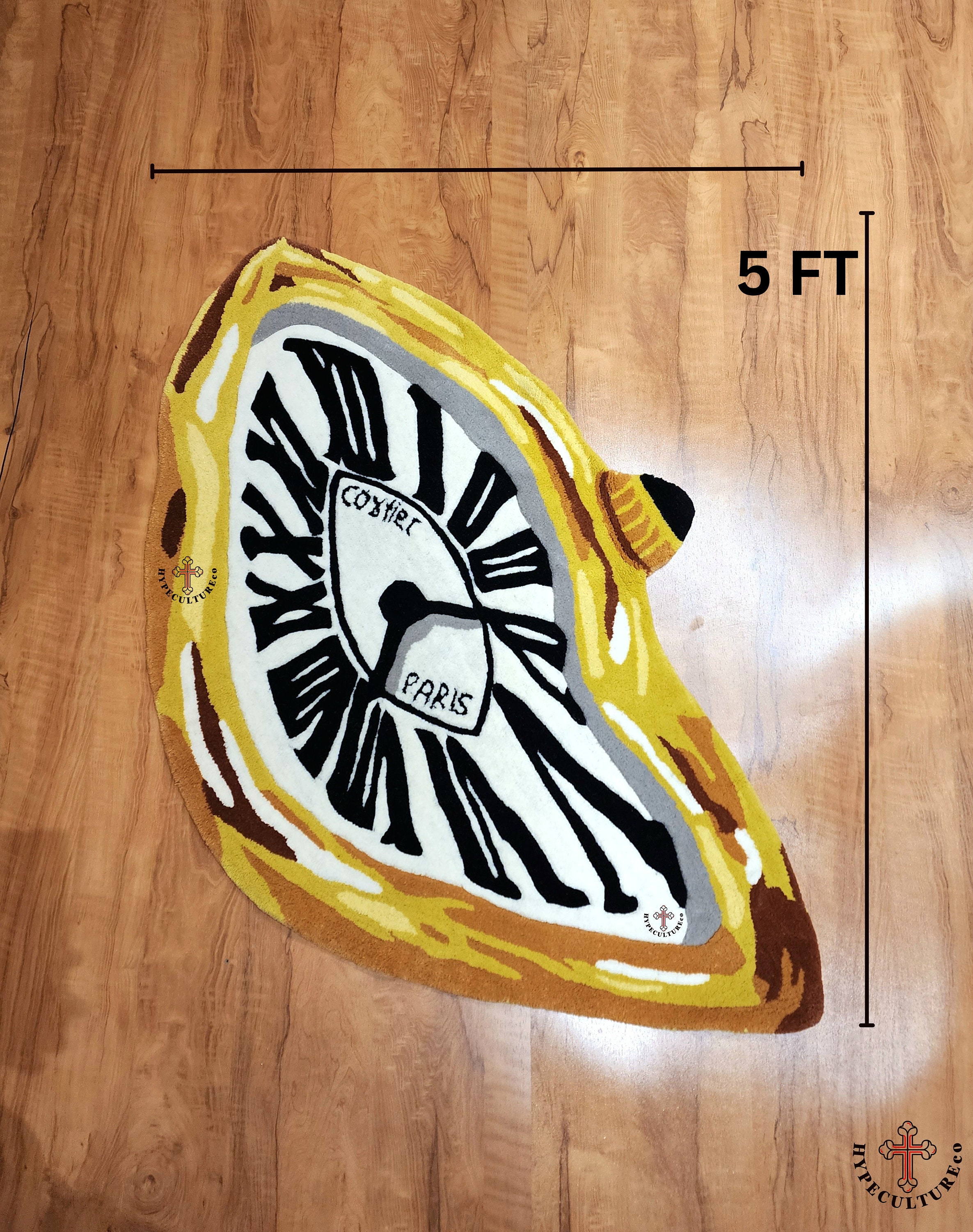 Melting Clock Rug, Yellow Wool Rug, Handmade Wall Hanging - Etsy