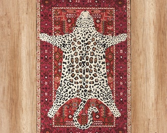 Hand-Tufted Tibetan Tiger Rug, New Zealand Wool