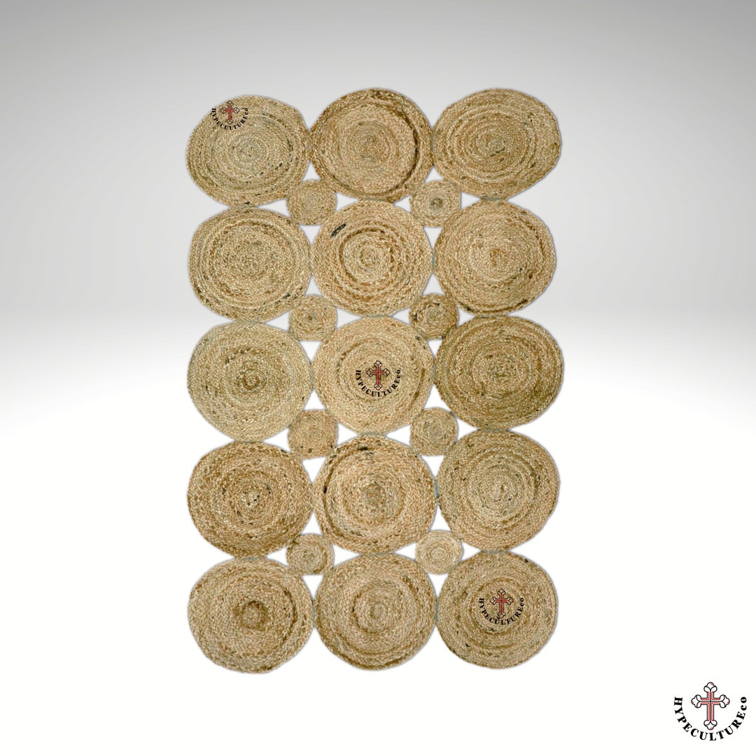 SIMPLE PLAIN JUTE Rug / Uneven Small Rounds / Customise Your Own