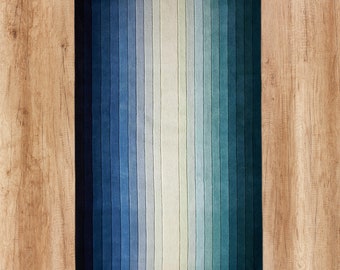 Blauer Ombre Wollteppich, 21 Farbakzent Teppich