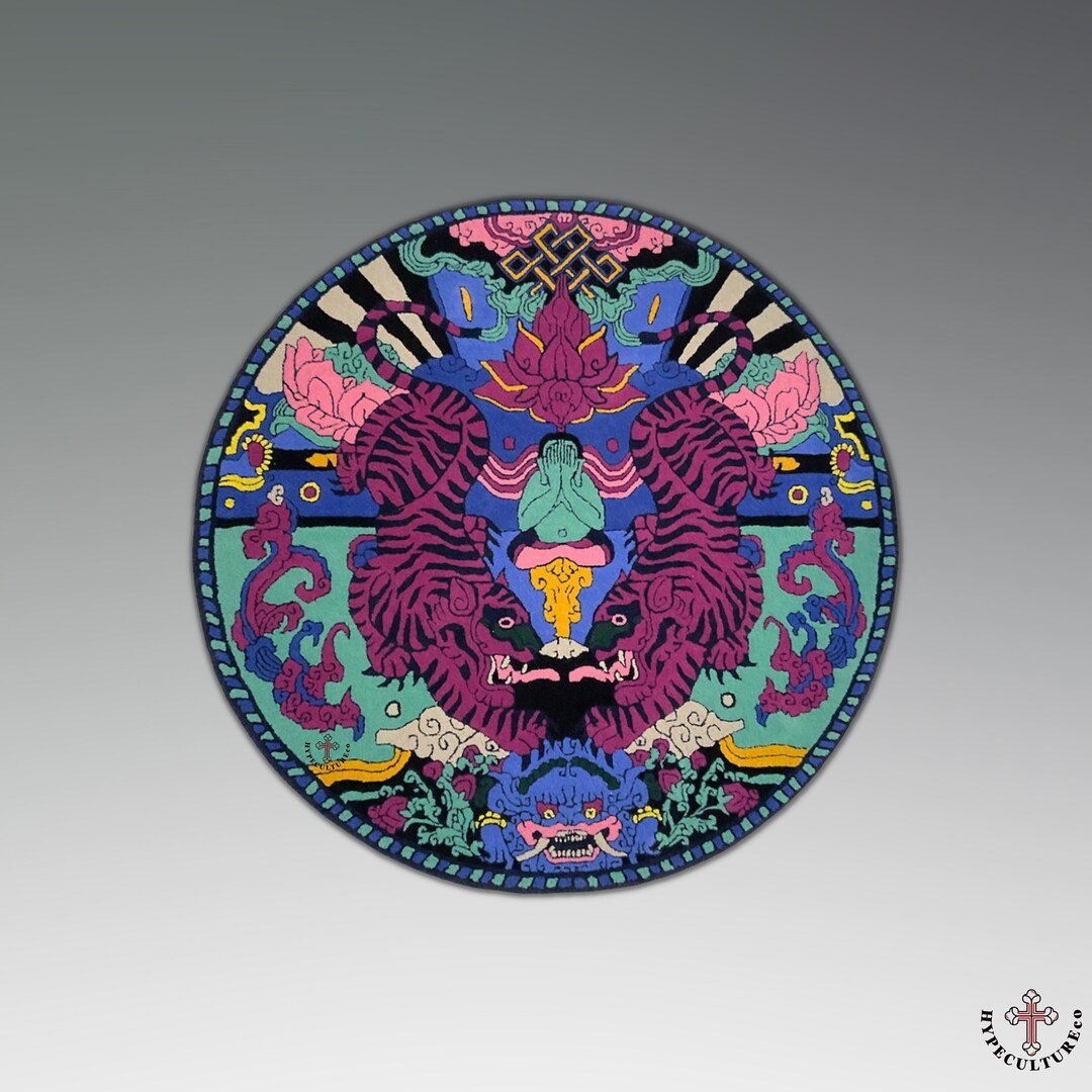 Hand-tufted Round Tiger Rug, Modern Wool Carpet (60 Inch) - Etsy