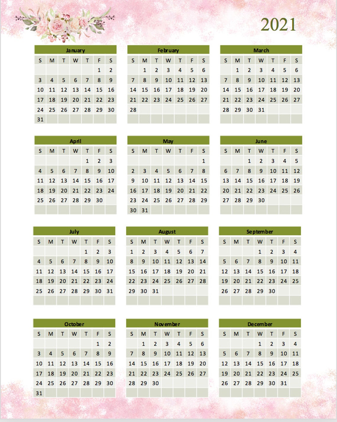 Un Calendar 2023 20212023 Downloadable Yearly Calendar Etsy