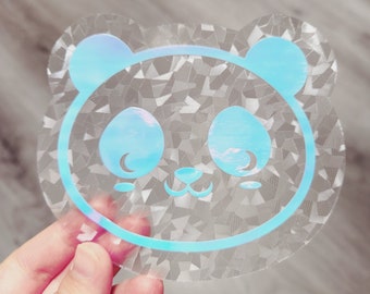 Panda Window Suncatcher Sticker: Rainbow Frosted Decal