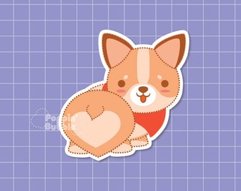 Poppin Cute Corgi Puppy and Butte Stickers